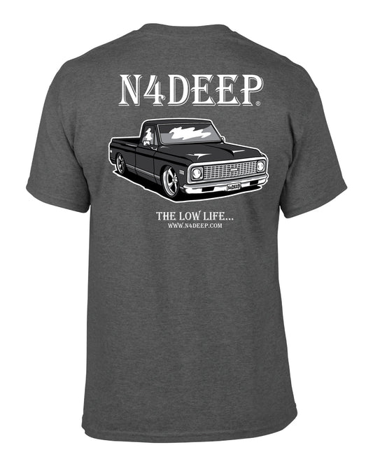 Chevrolet C10 Low Life T‑Shirt - N4DEEP Dropped Truck Design