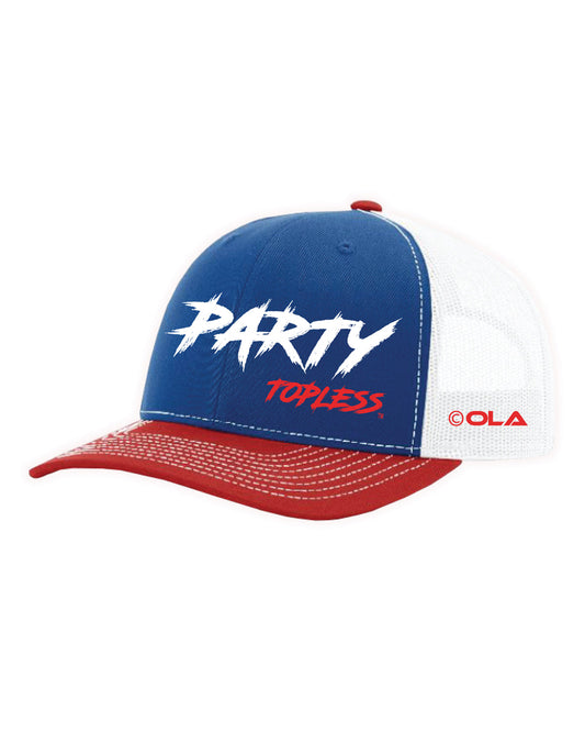 Party Topless Trucker Hat - Mid Profile Richardson 112 Snapback with Embroidered Logo