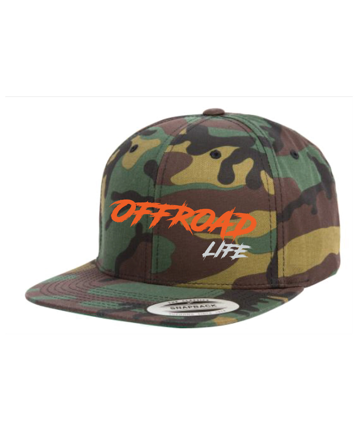 Offroad Life Flatbill Hat | High Profile Snapback with Embroidered Logo