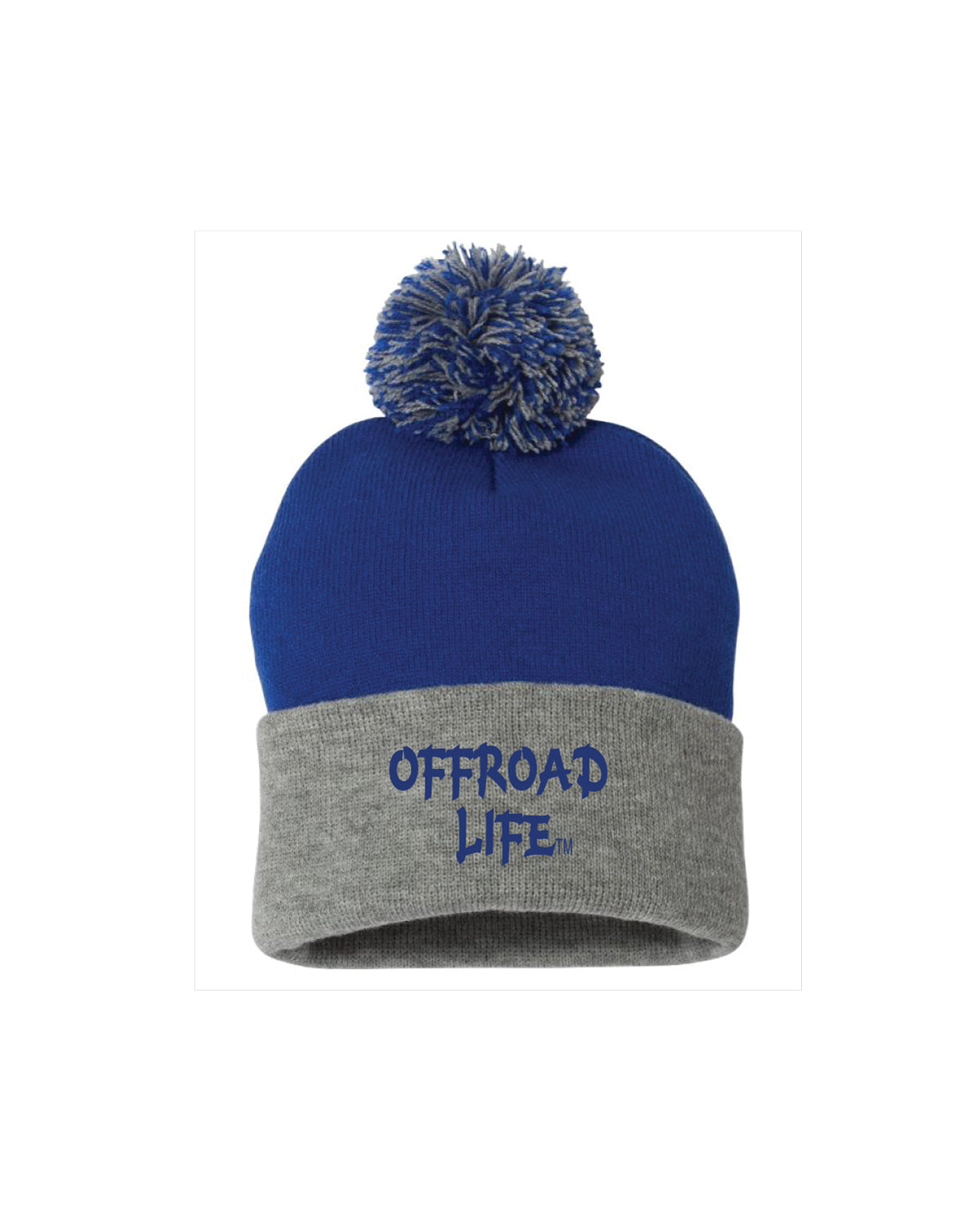 Offroad Life Beanie - Embroidered Knit Winter Hat with Folded Cuff