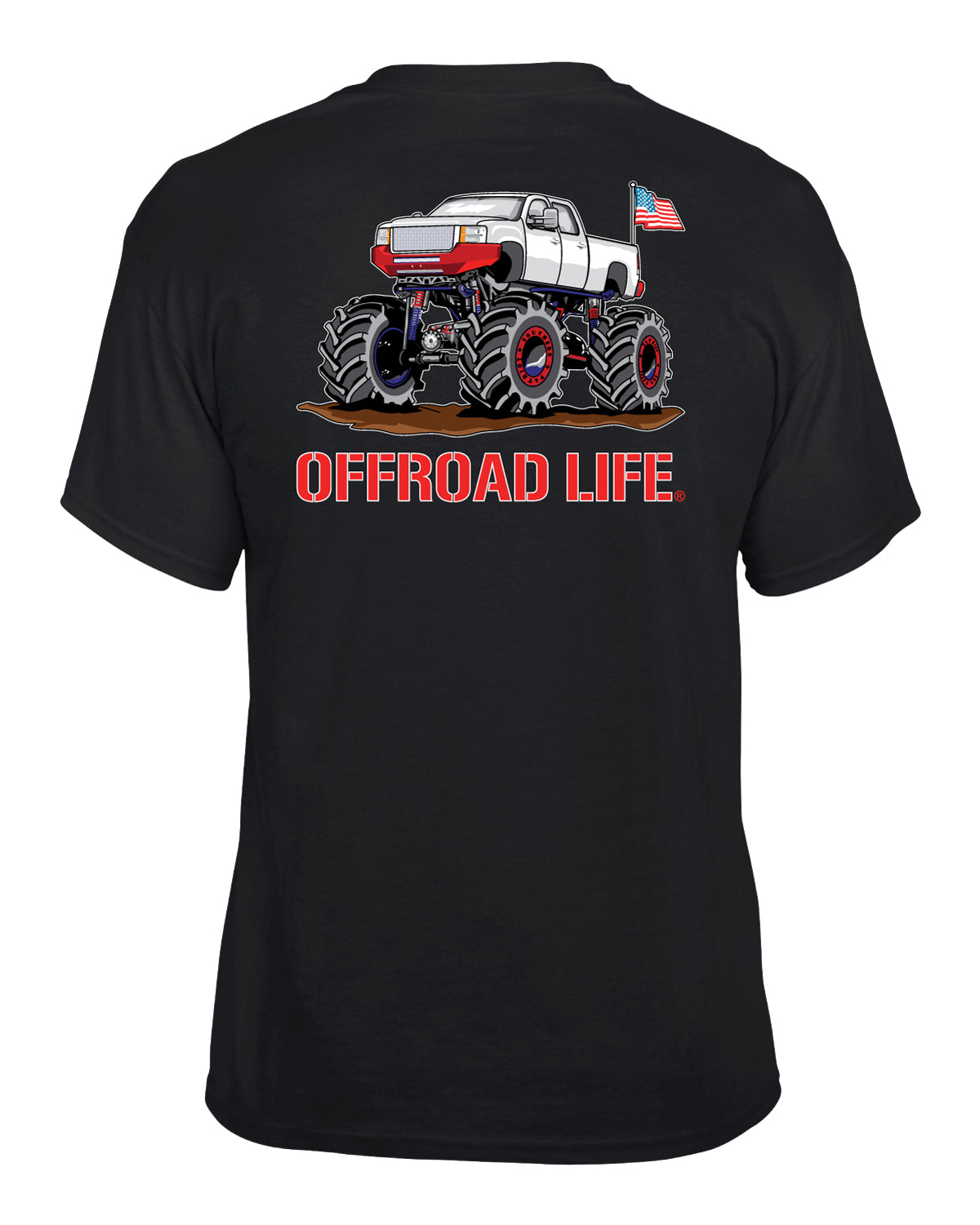 Offroad Life Mega Mud Truck T‑Shirt - Lifted Mud Truck Graphic