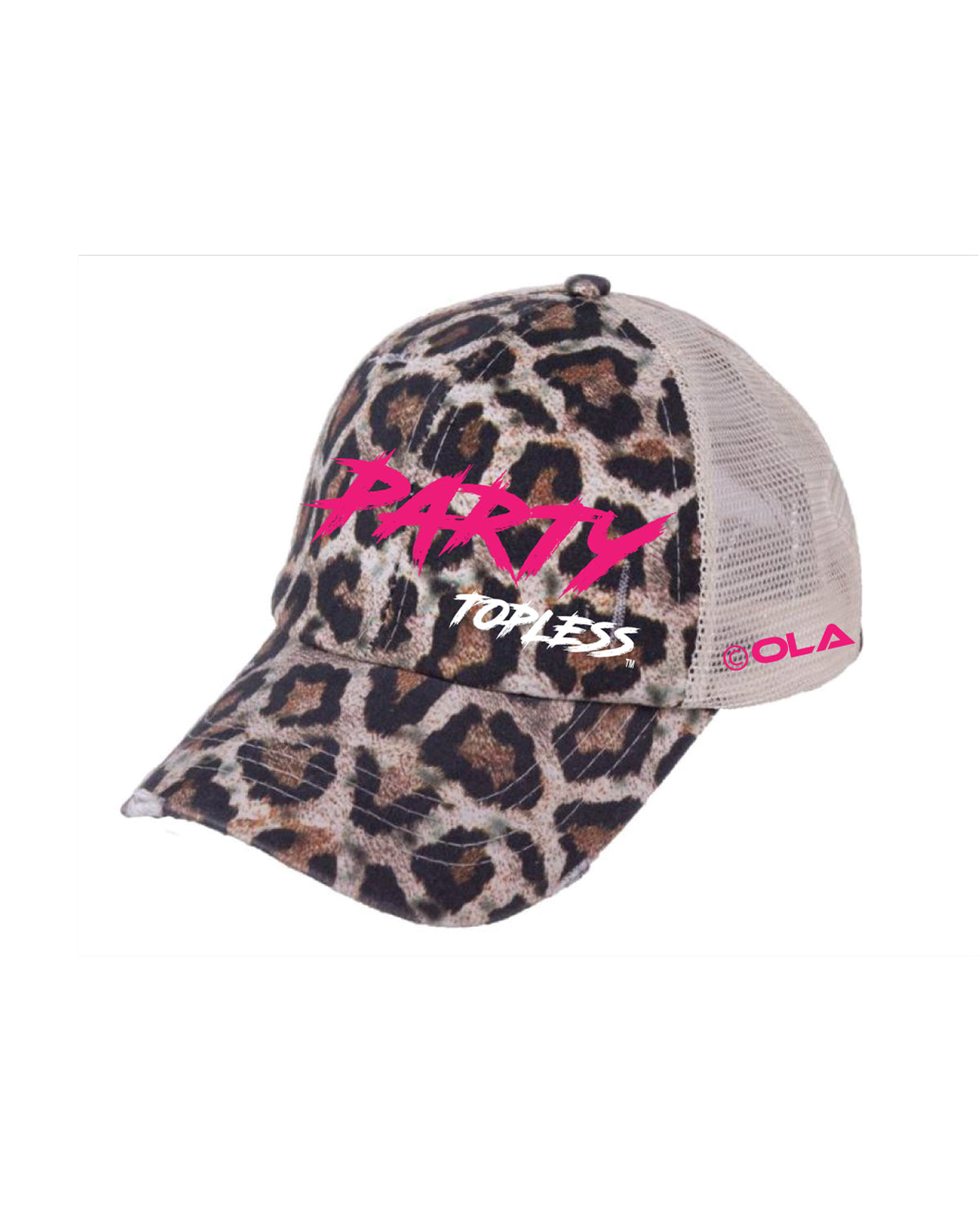Party Topless High Pony Hat | Curved Snapback with Ponytail Opening