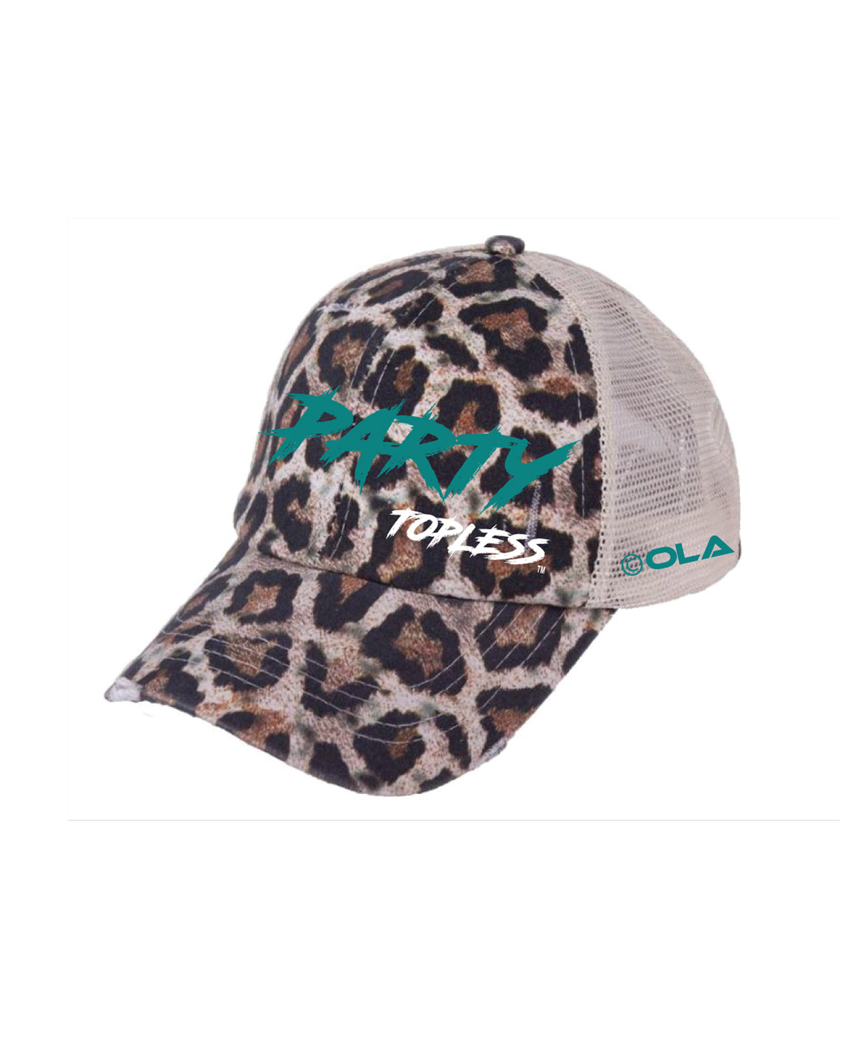 Party Topless High Pony Hat | Curved Snapback with Ponytail Opening