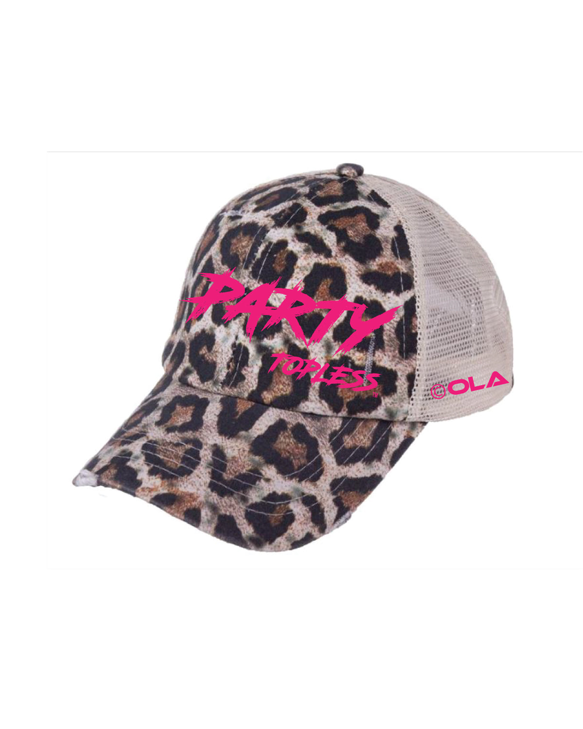 Party Topless High Pony Hat | Curved Snapback with Ponytail Opening