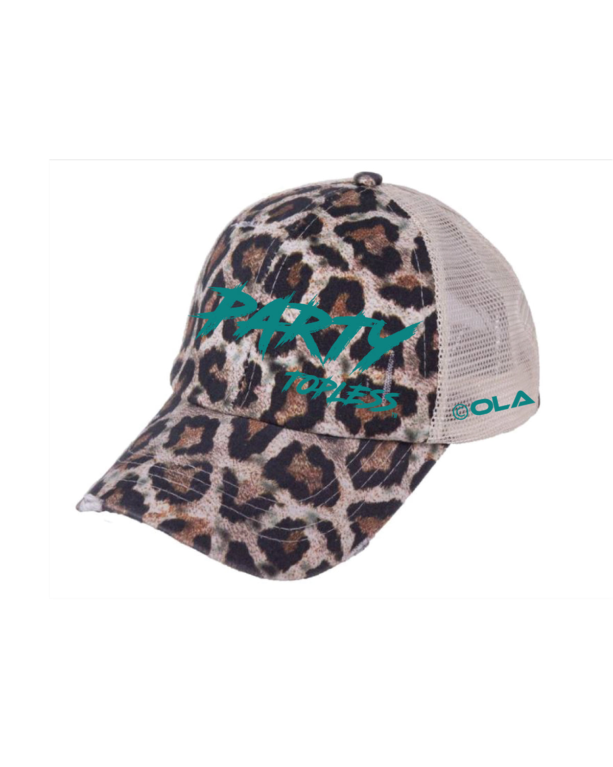 Party Topless High Pony Hat - Snapback with Ponytail Opening for Women
