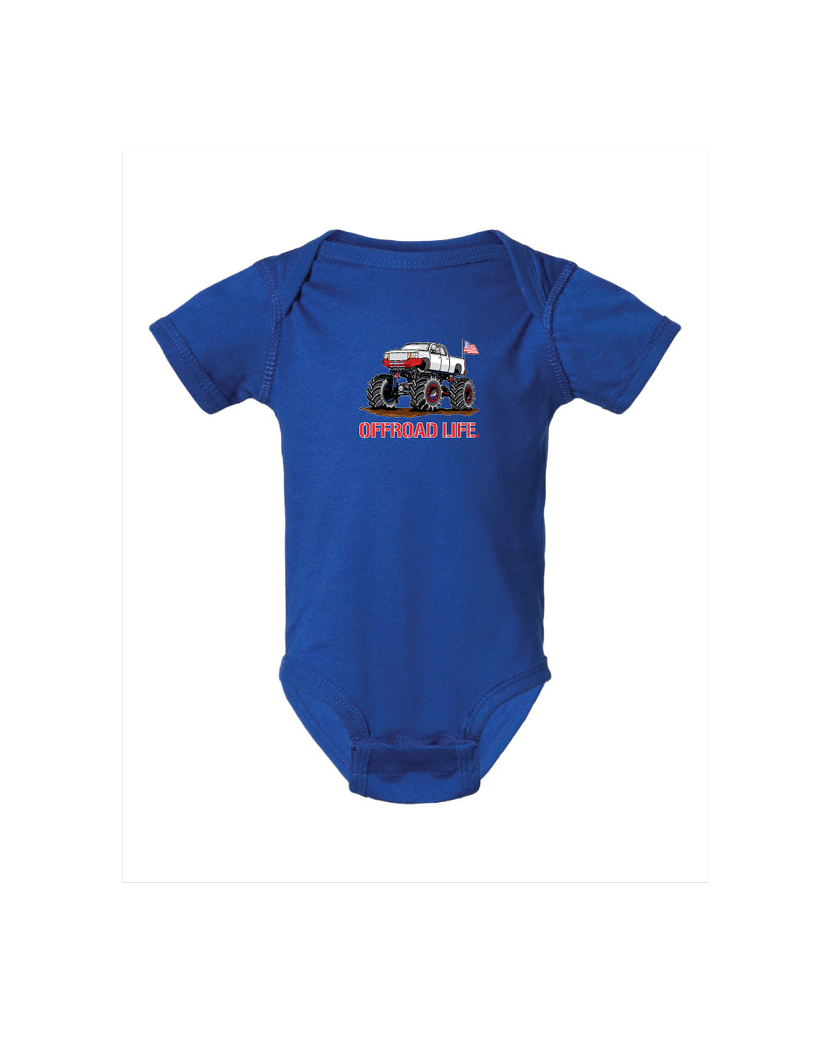 Offroad Life Mega Mud Truck Baby Bodysuit - Outdoor Infant Apparel