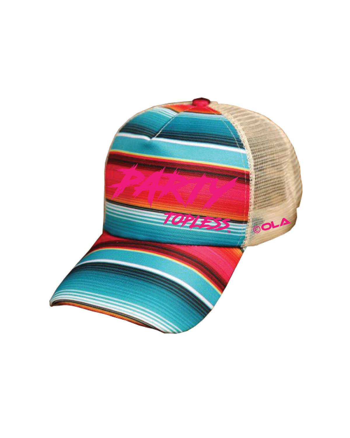 Party Topless High Pony Hat | Curved Snapback with Ponytail Opening
