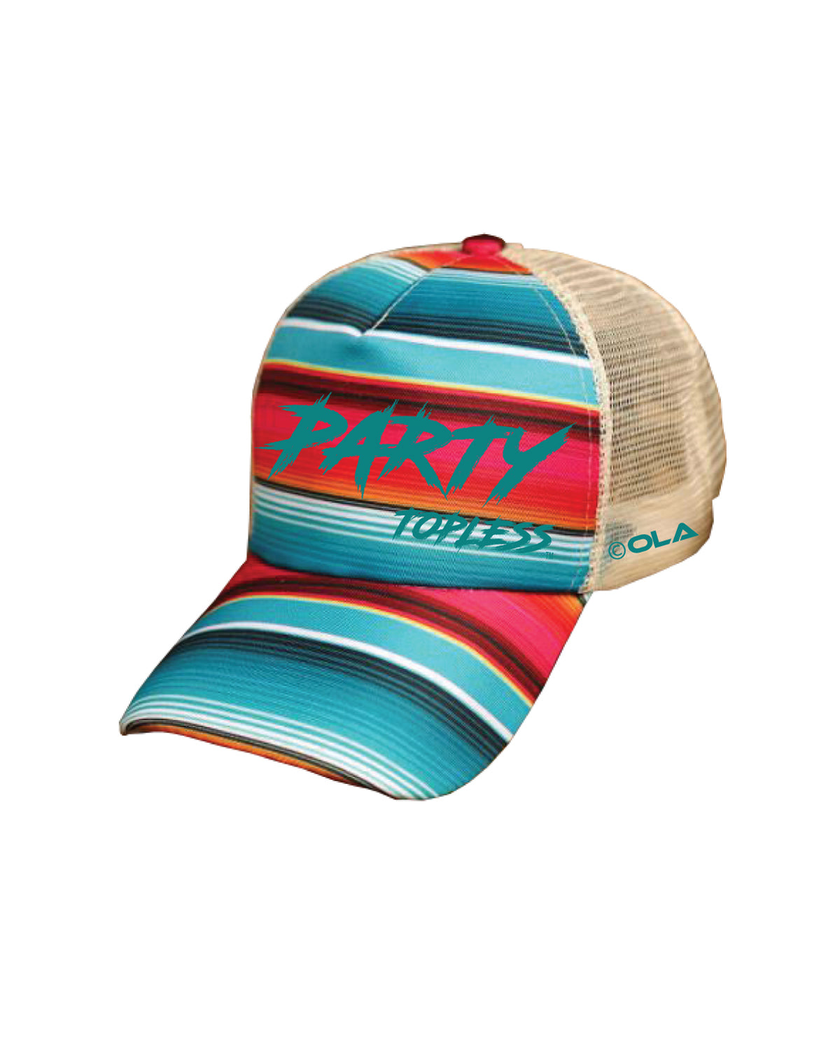 Party Topless High Pony Hat | Curved Snapback with Ponytail Opening
