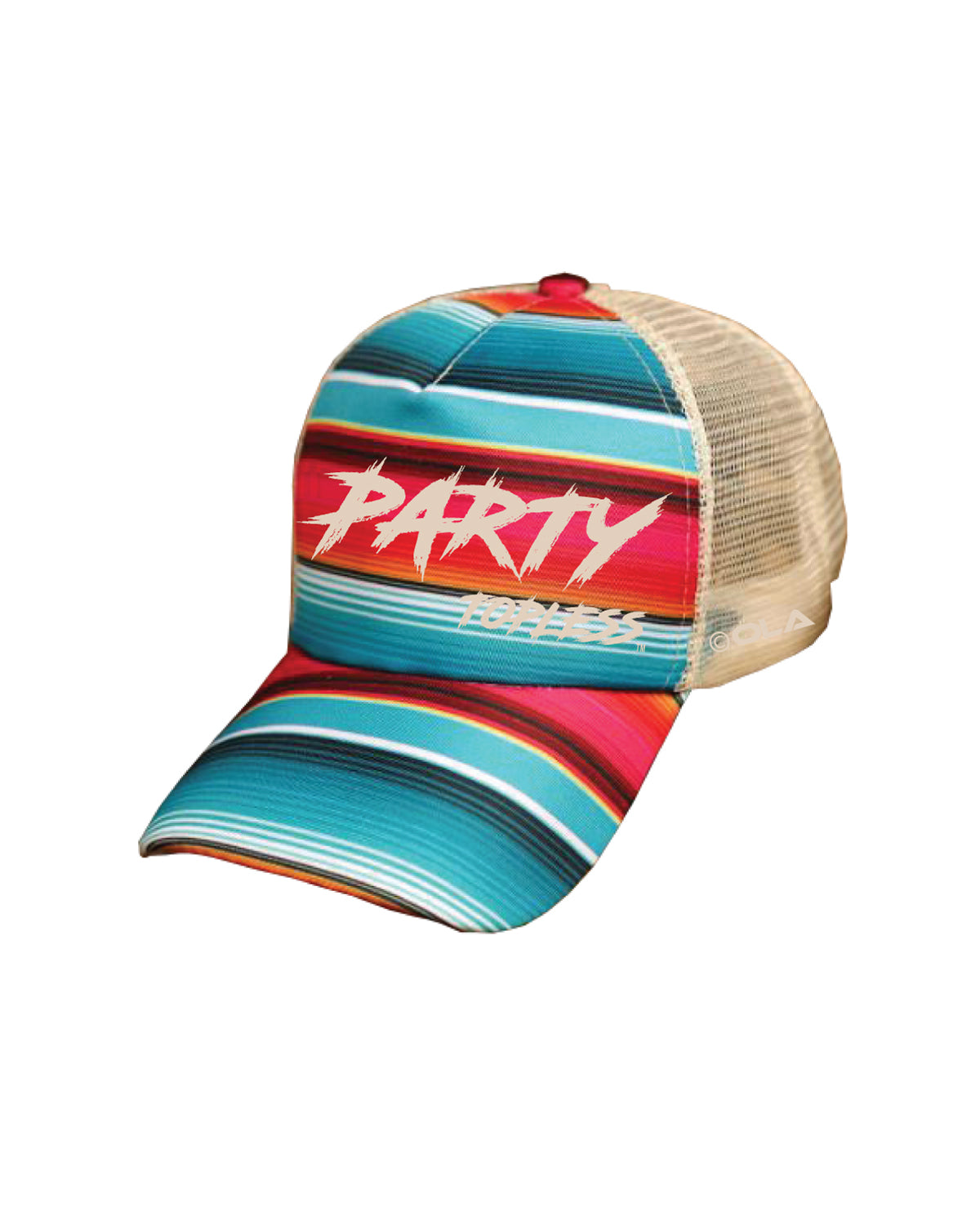 Party Topless High Pony Hat | Curved Snapback with Ponytail Opening