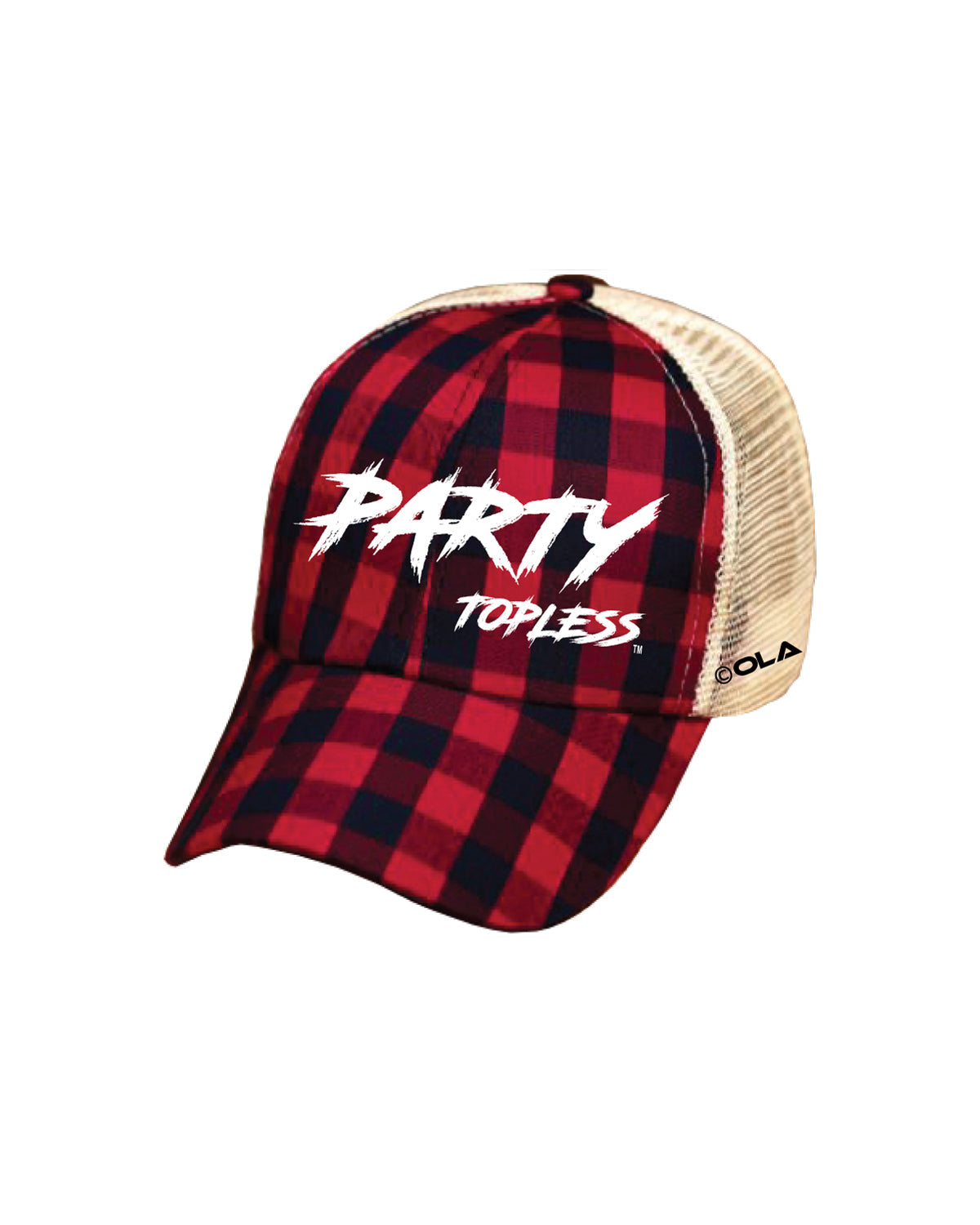 Party Topless High Pony Hat | Curved Snapback with Ponytail Opening
