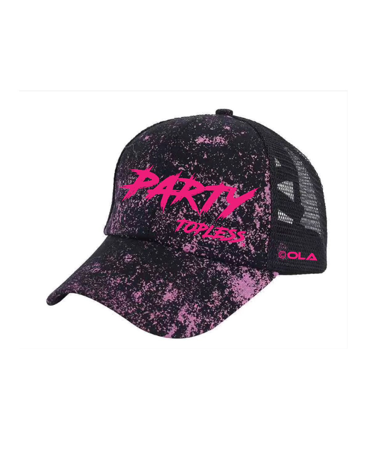 Party Topless High Pony Hat | Curved Snapback with Ponytail Opening