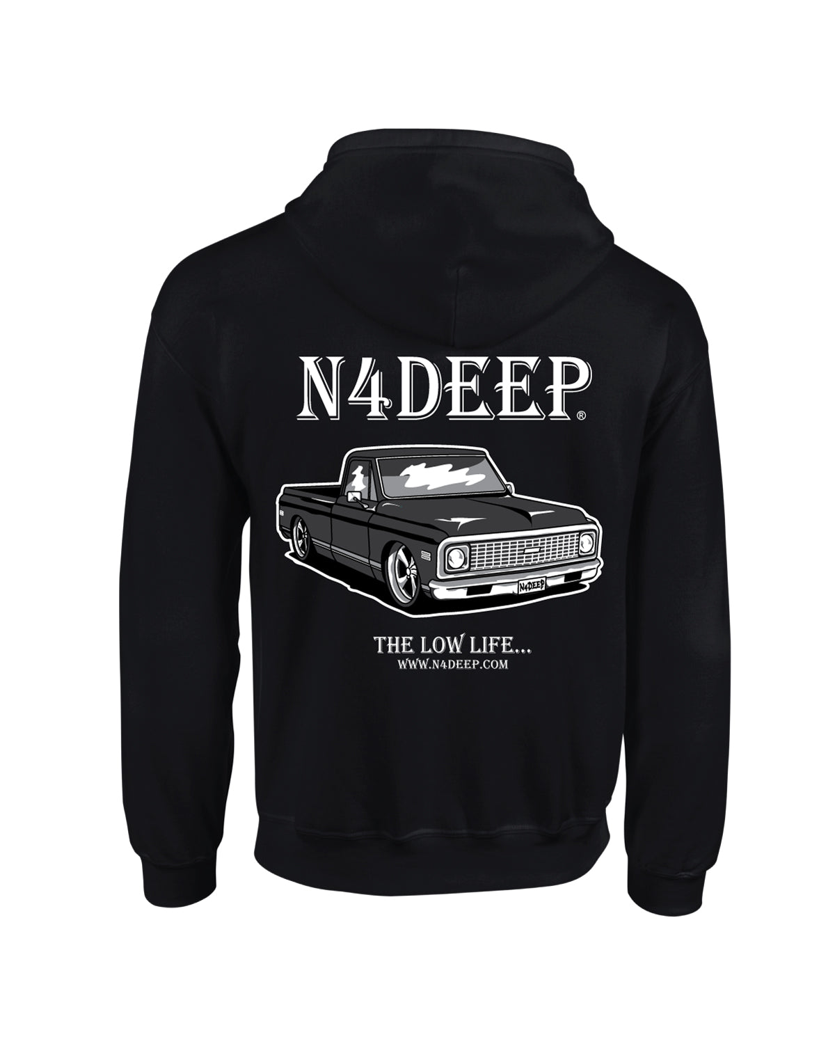 N4DEEP Truck Hoodie - heavy-blend unisex pullover, bold truck graphic, printed in the USA for off-road lifestyle.