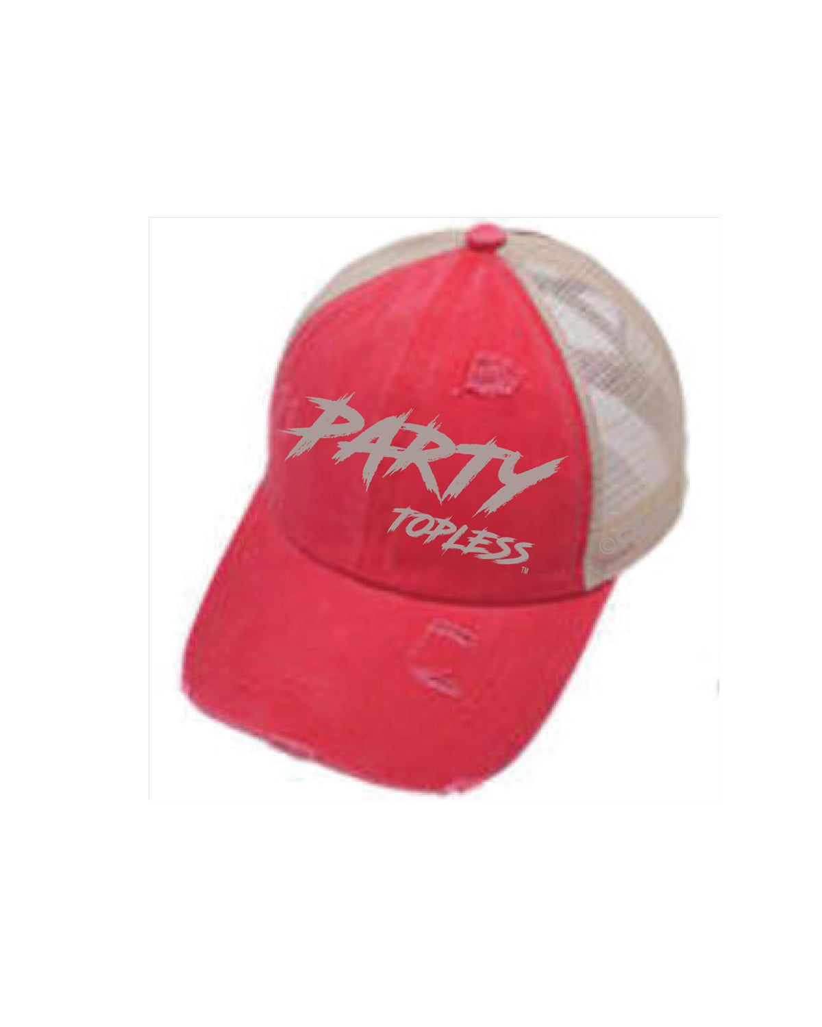 Party Topless High Pony Hat | Curved Snapback with Ponytail Opening