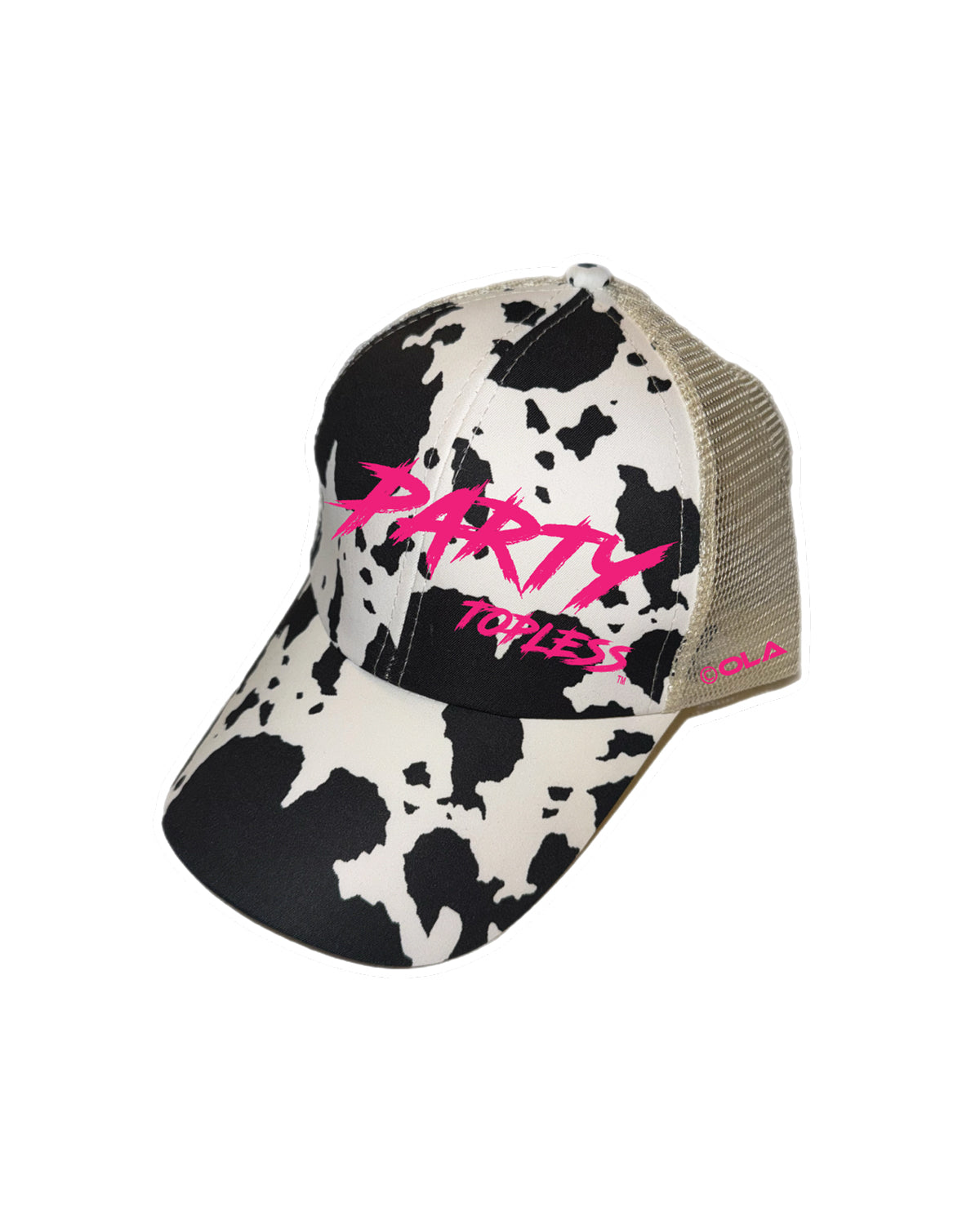 Party Topless High Pony Hat | Curved Snapback with Ponytail Opening
