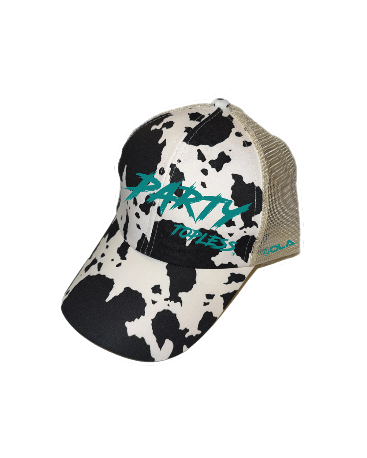 Party Topless High Pony Hat | Curved Snapback with Ponytail Opening