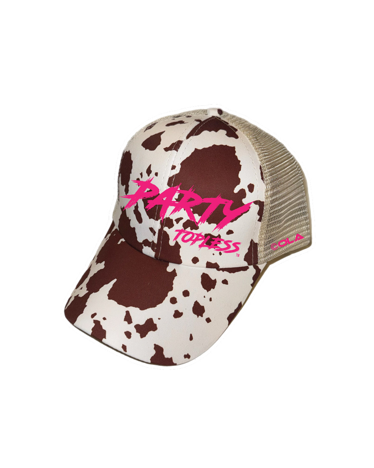 Party Topless High Pony Hat | Curved Snapback with Ponytail Opening