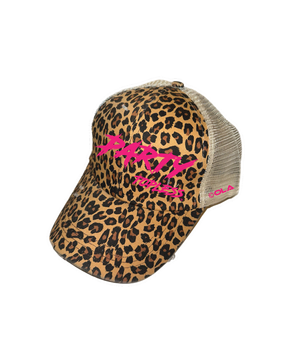 Party Topless High Pony Hat | Curved Snapback with Ponytail Opening