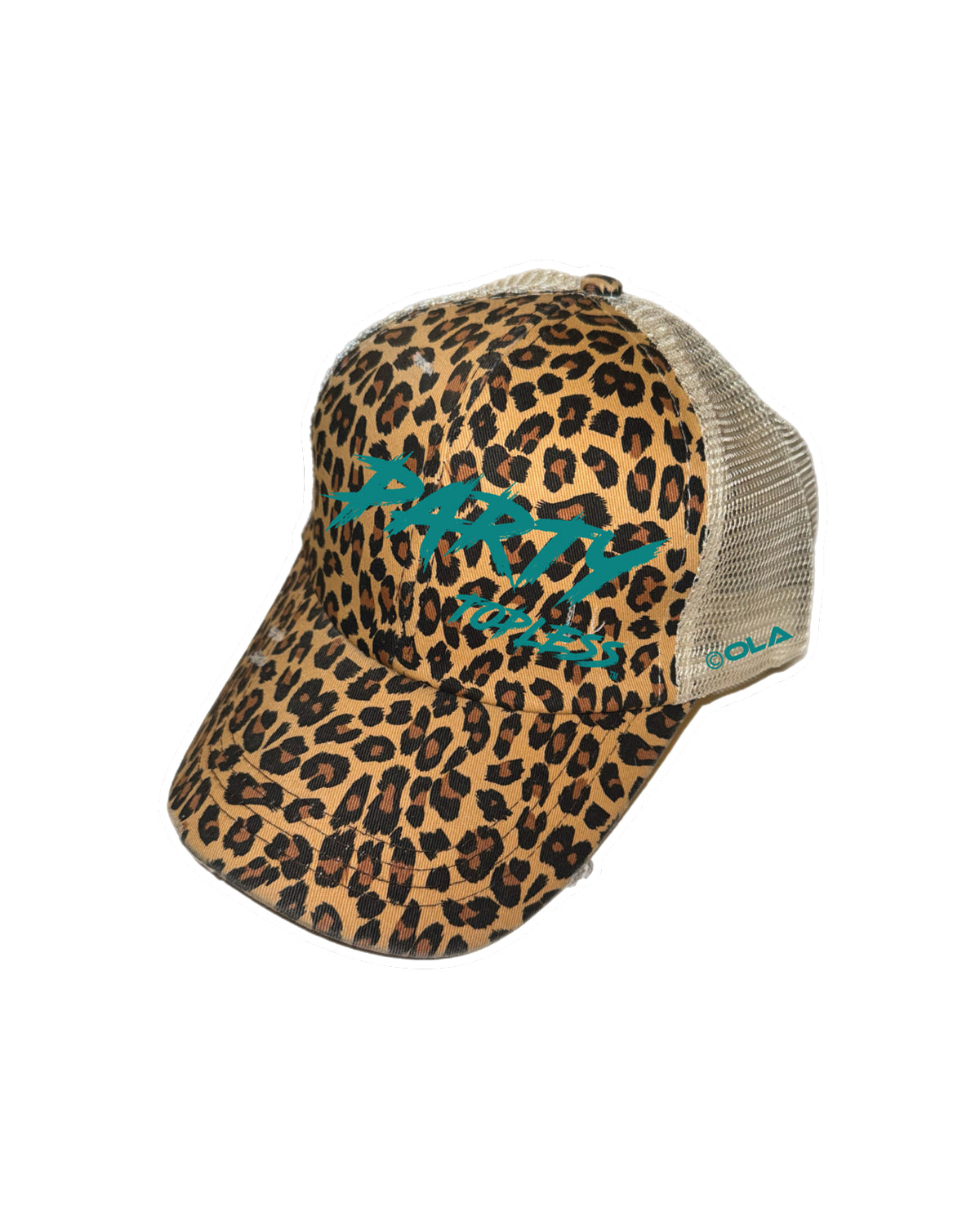 Party Topless High Pony Hat | Curved Snapback with Ponytail Opening