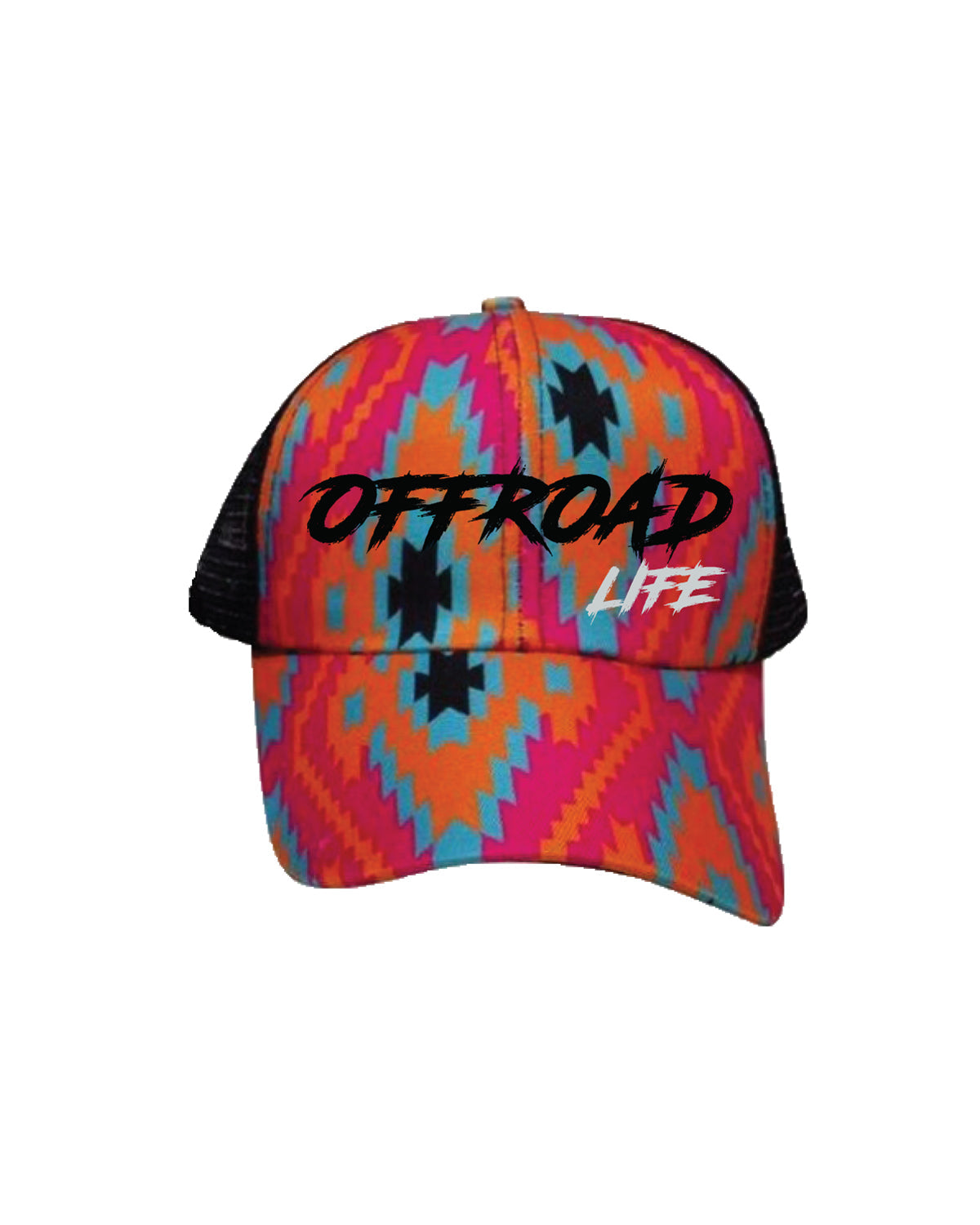 Offroad Life High Pony Hat | Curved Snapback with Ponytail Opening