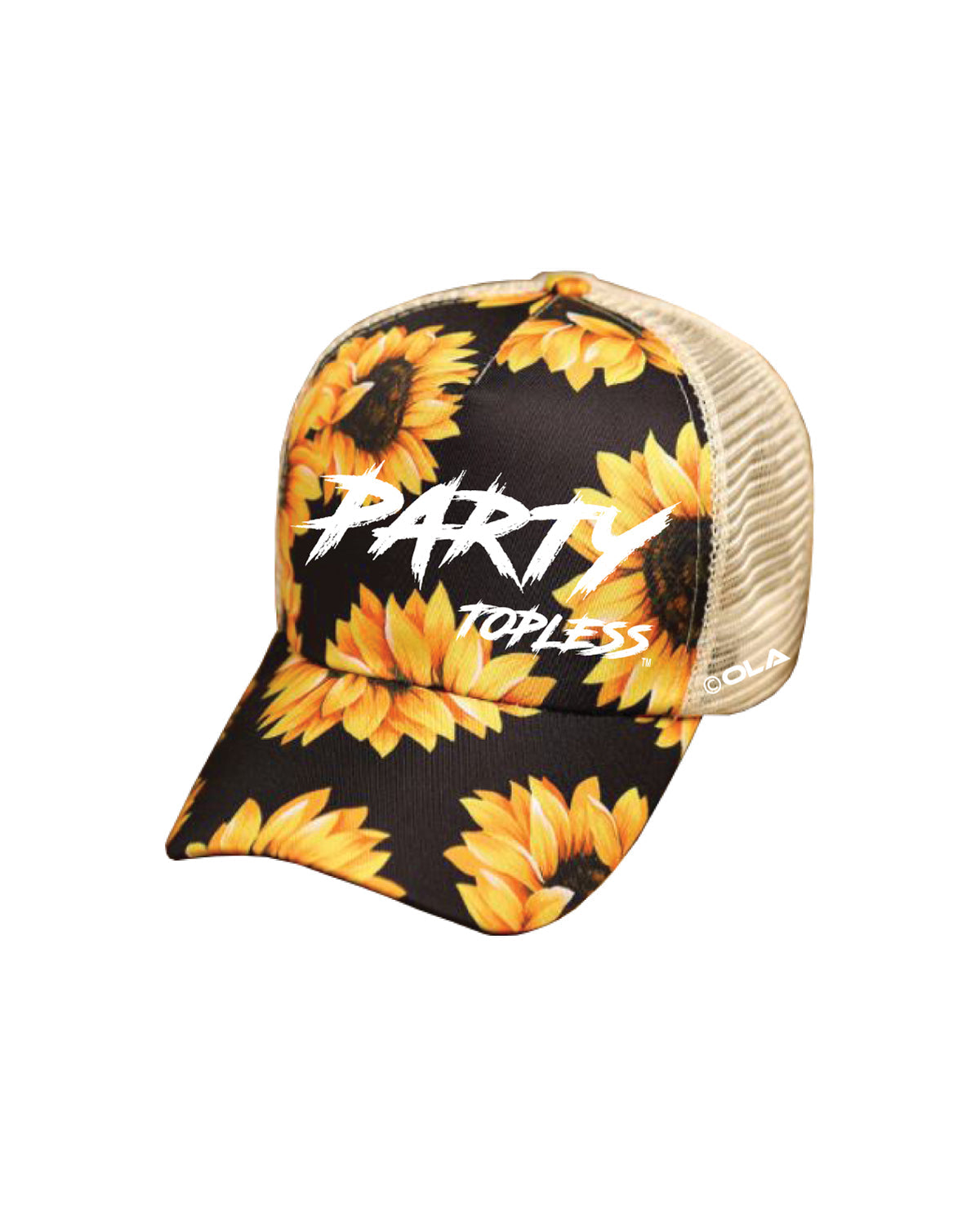 Party Topless High Pony Hat | Curved Snapback with Ponytail Opening