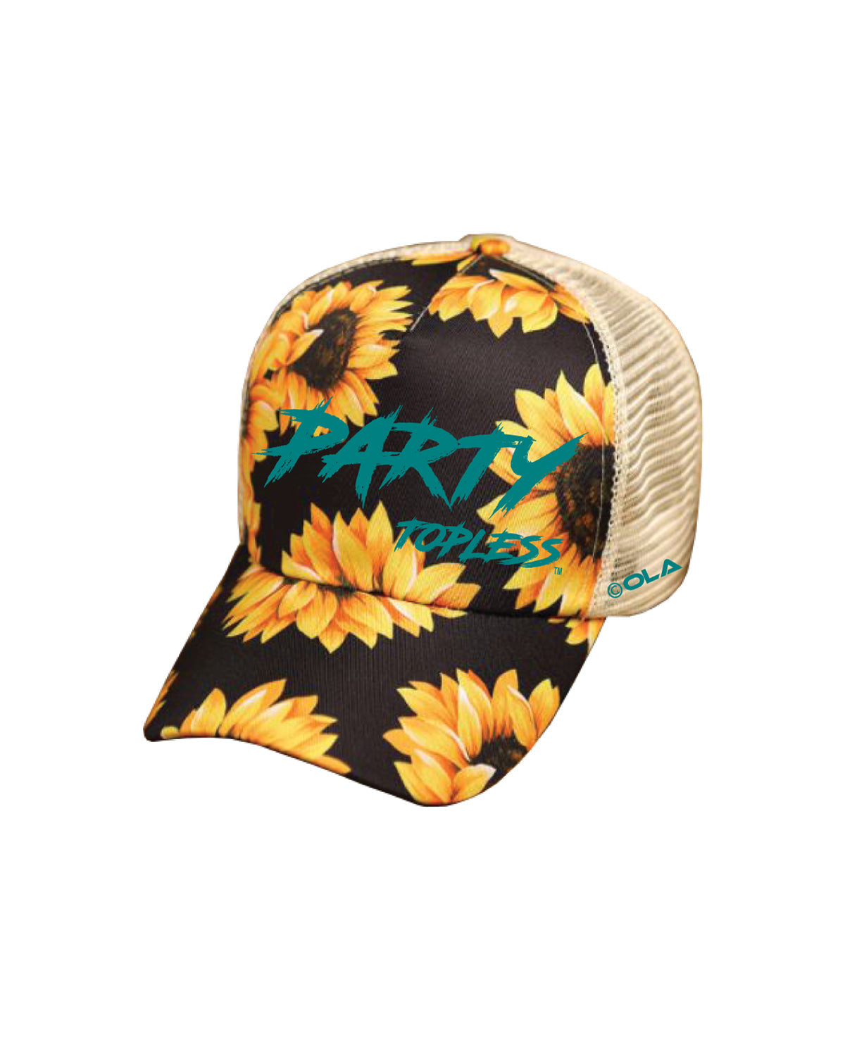 Party Topless High Pony Hat | Curved Snapback with Ponytail Opening