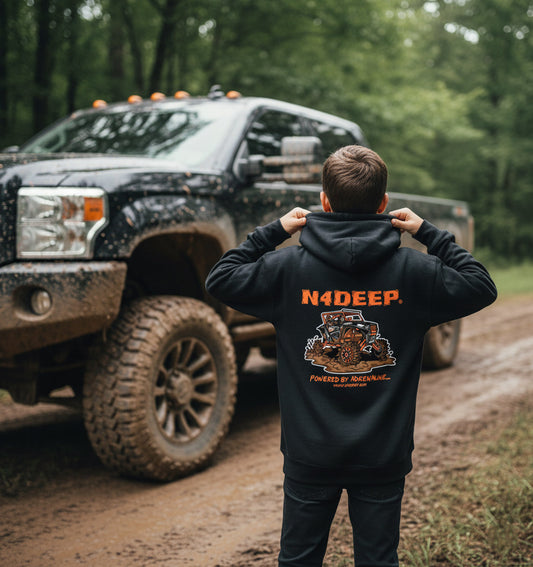 Youth N4DEEP Offroad Hoodie by Offroad Life - Lifted Polaris RZR Design Pullover for Boys and Girls Who Love Mud Riding