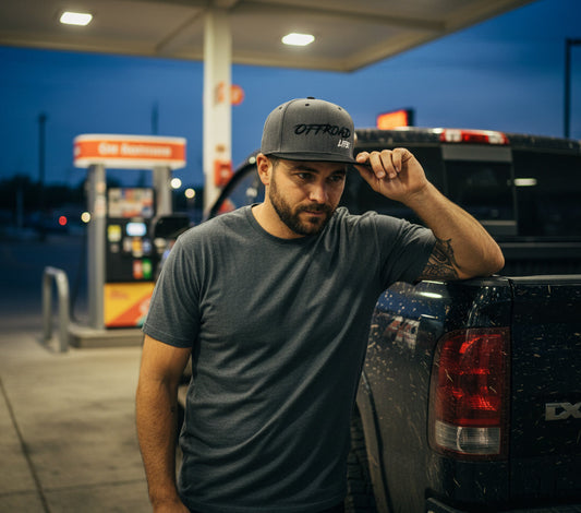 Offroad Life Flatbill Snapback Hat - High Profile Embroidered Offroad Cap