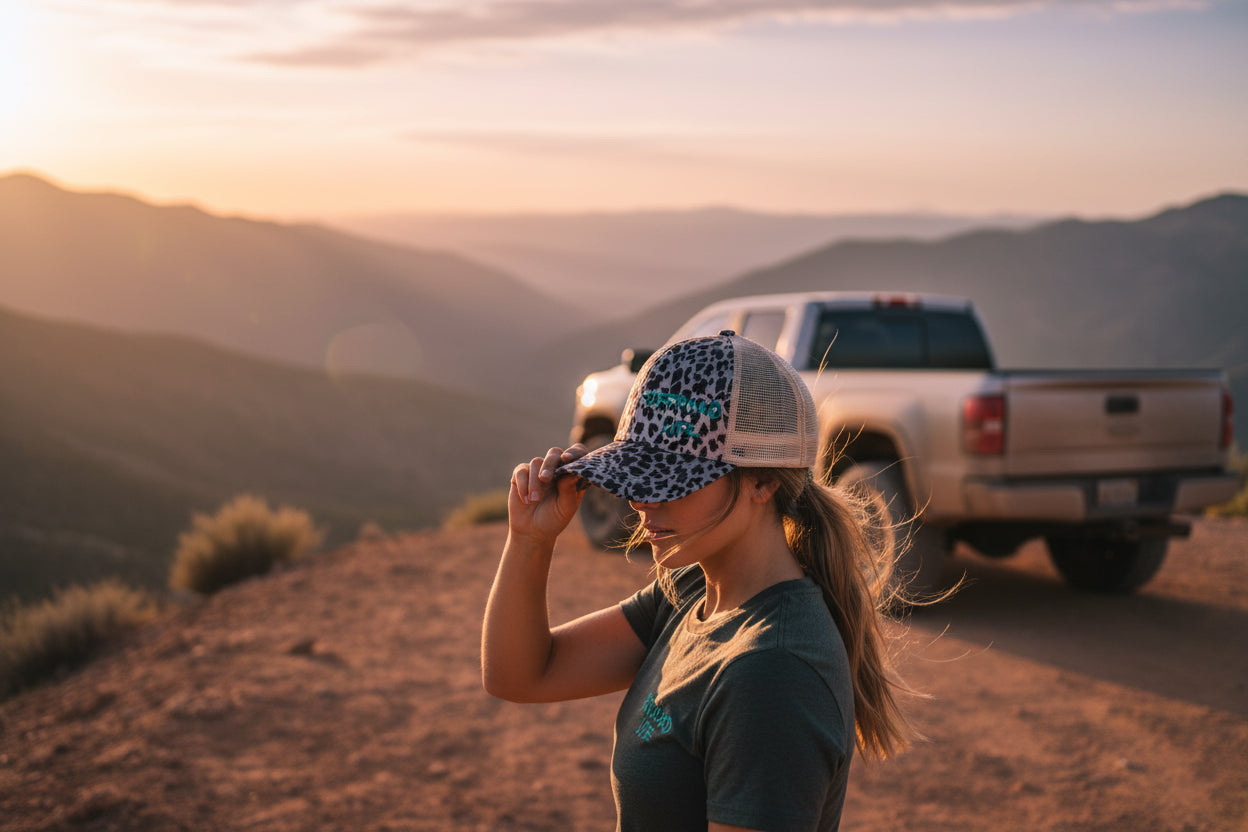 Offroad Life High Pony Hat - Women's Snapback with Ponytail Opening
