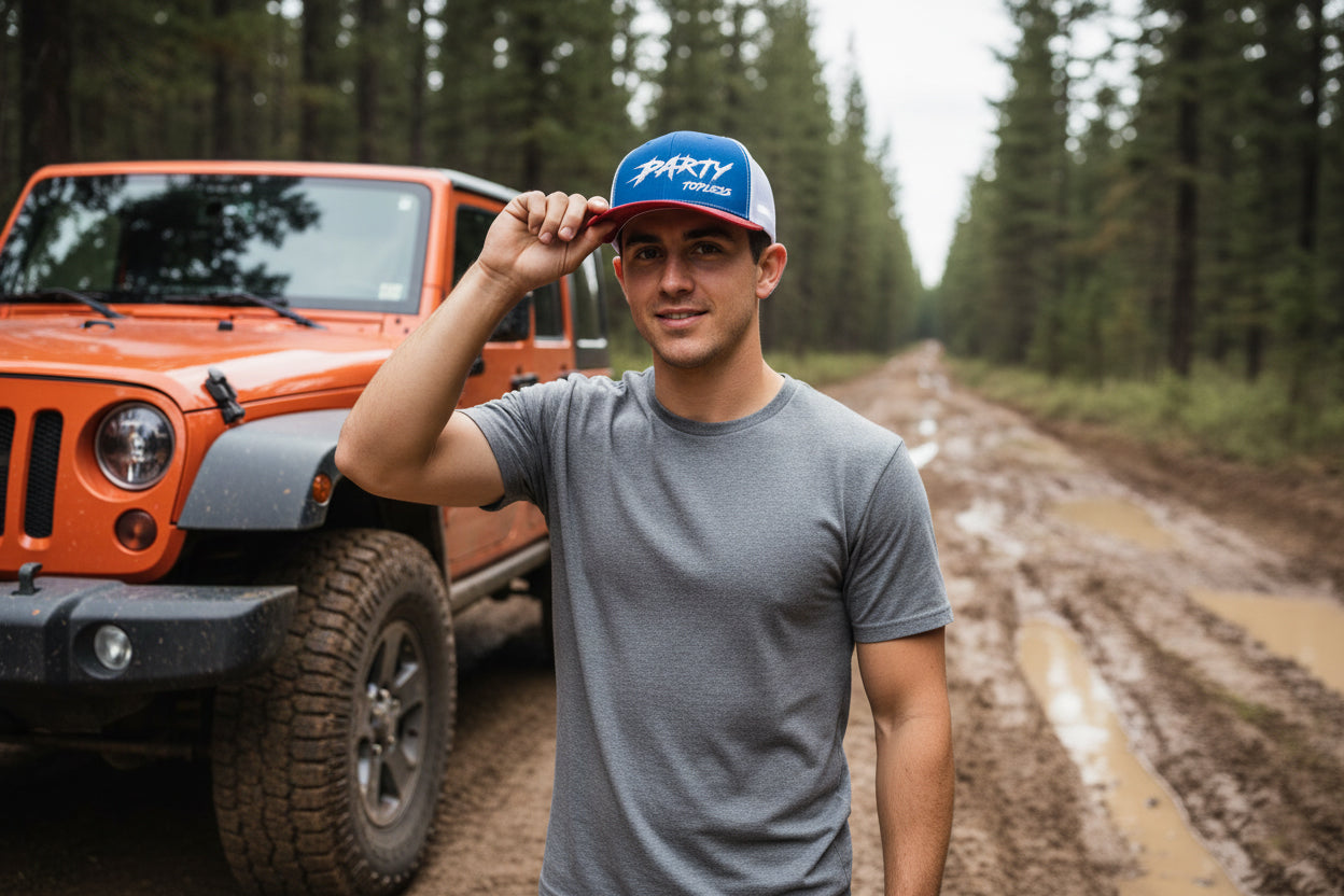 Party Topless Trucker Hat - Mid Profile Richardson 112 Snapback with Embroidered Logo