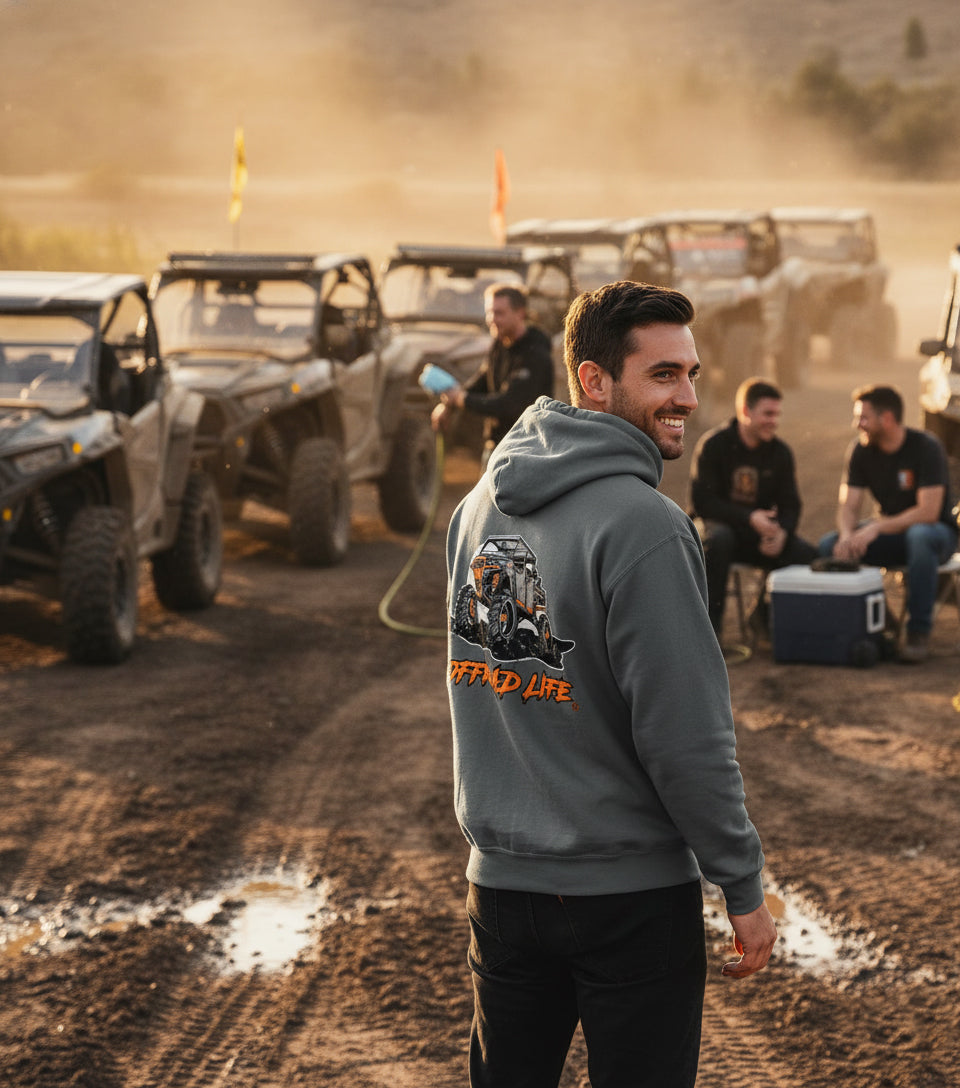 Offroad Life Style Hoodie - heavy-blend unisex pullover printed in the USA, durable and comfortable for trail & camp life.