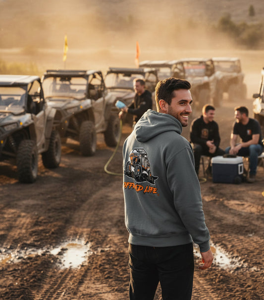Offroad Life Style Hoodie - heavy-blend unisex pullover printed in the USA, durable and comfortable for trail & camp life.