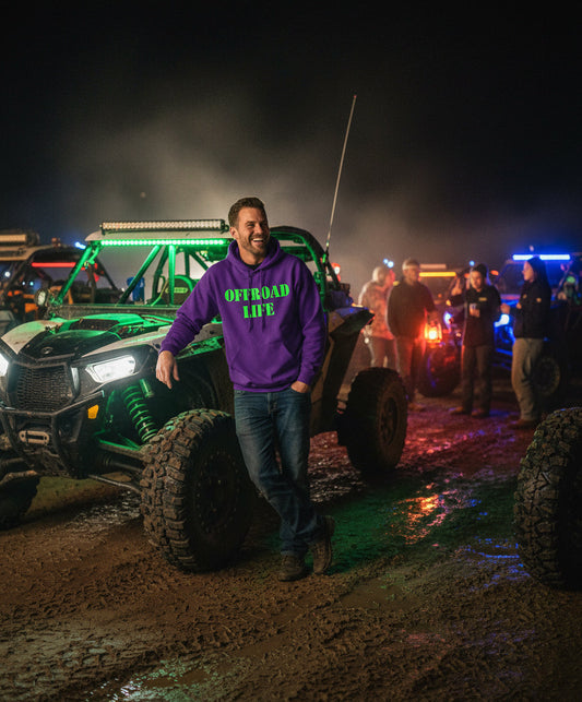 Offroad Life Style Hoodie - heavy-blend unisex pullover printed in the USA for trail, campfire and off-road lifestyle.