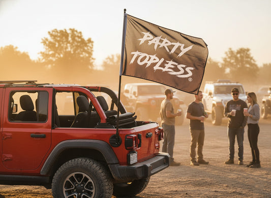 Party Topless Offroad Flag by Offroad Life - Available in 3 Sizes - Mud Truck, ATV, Garage, or Campsite Banner