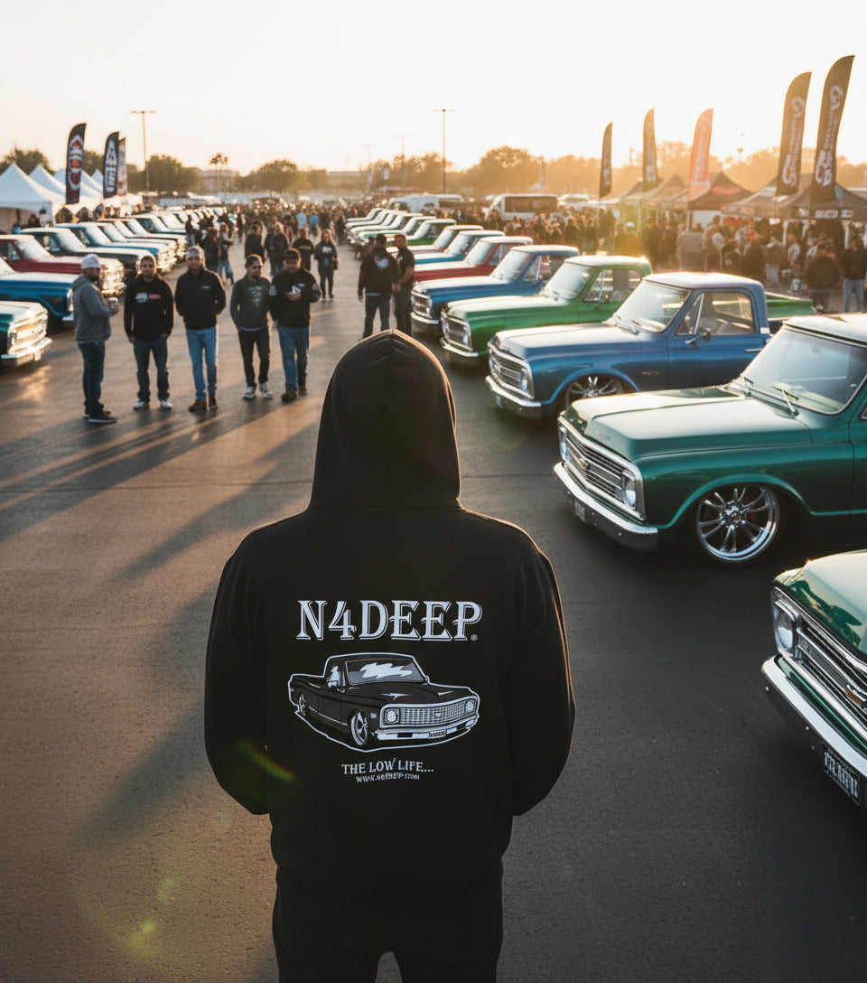 N4DEEP Truck Hoodie - heavy-blend unisex pullover, bold truck graphic, printed in the USA for off-road lifestyle.