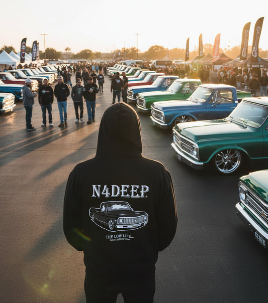 N4DEEP Truck Hoodie - heavy-blend unisex pullover, bold truck graphic, printed in the USA for off-road lifestyle.