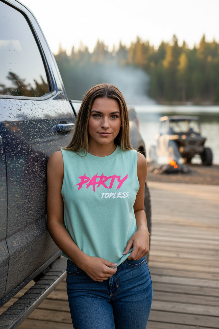 Party Topless Women's Crop Top - Sleeveless Offroad Summer Shirt
