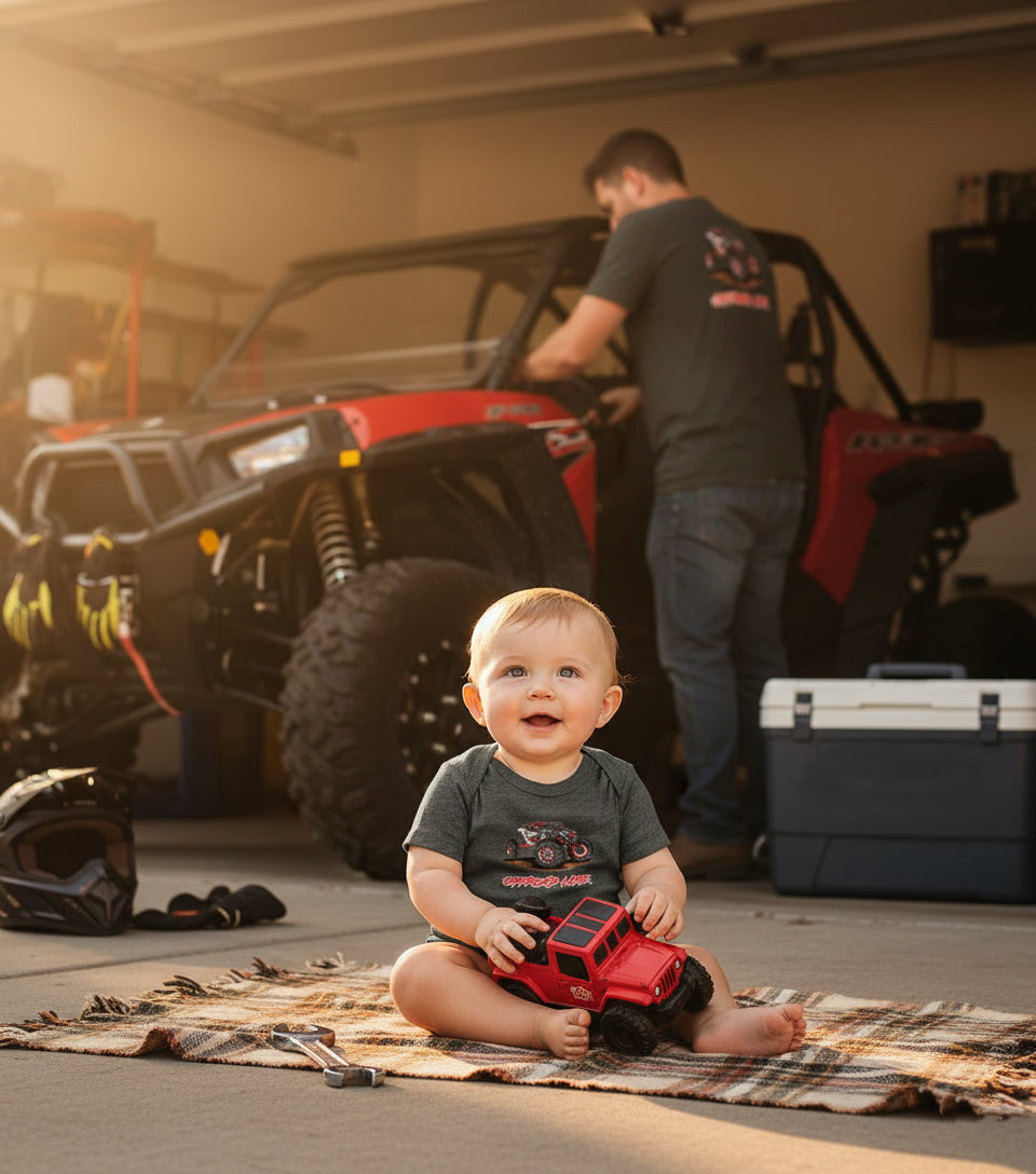 Offroad Life RED X3 Baby Bodysuit - Outdoor Offroad Apparel for Babies